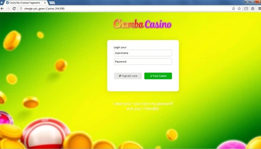 Chumba Casino login page