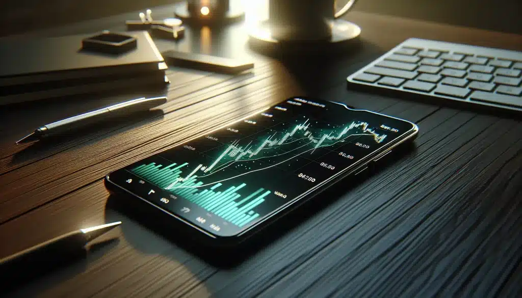 smartphone-displaying-floki-inu-cryptocurrency-price-chart-on-a-desk-with-financial-data